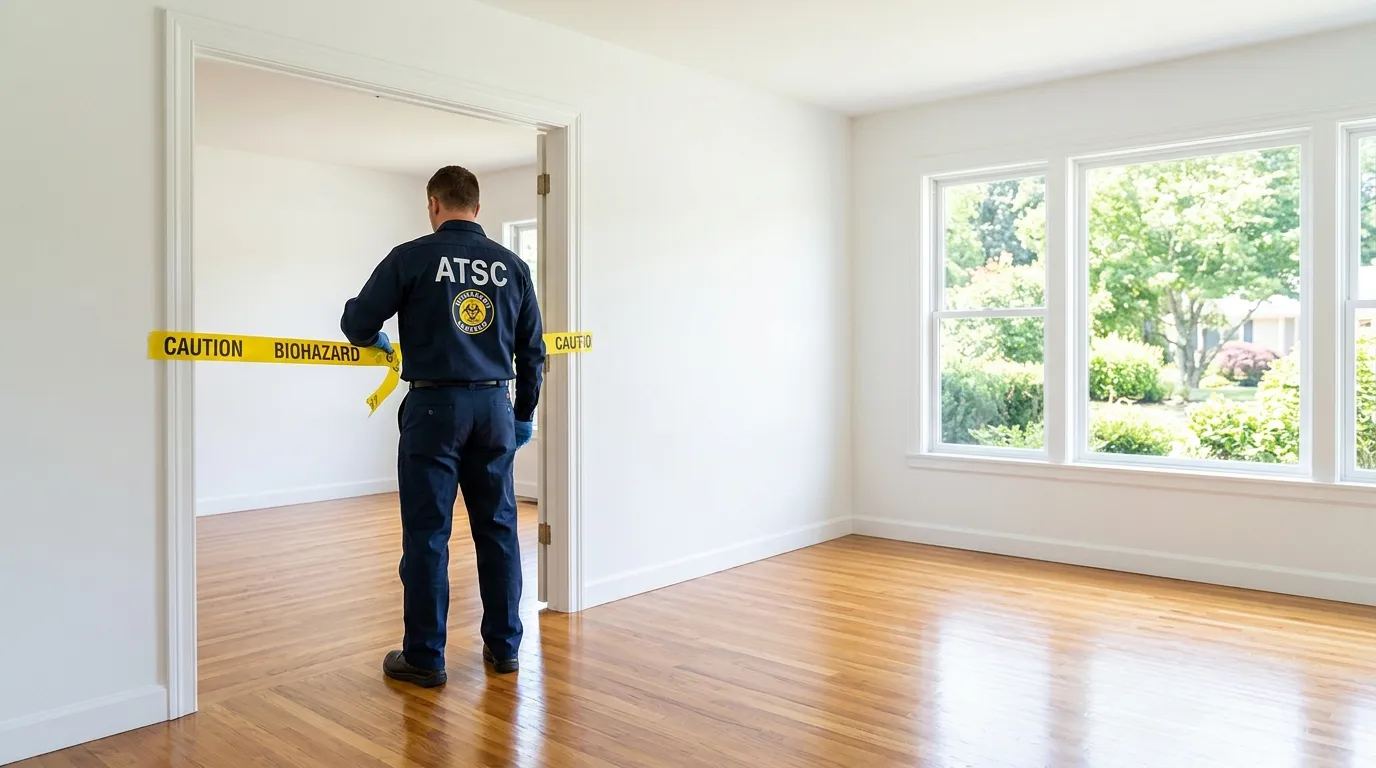 Certified biohazard cleanup crew performing Trauma Scene Cleanup in Trophy Club